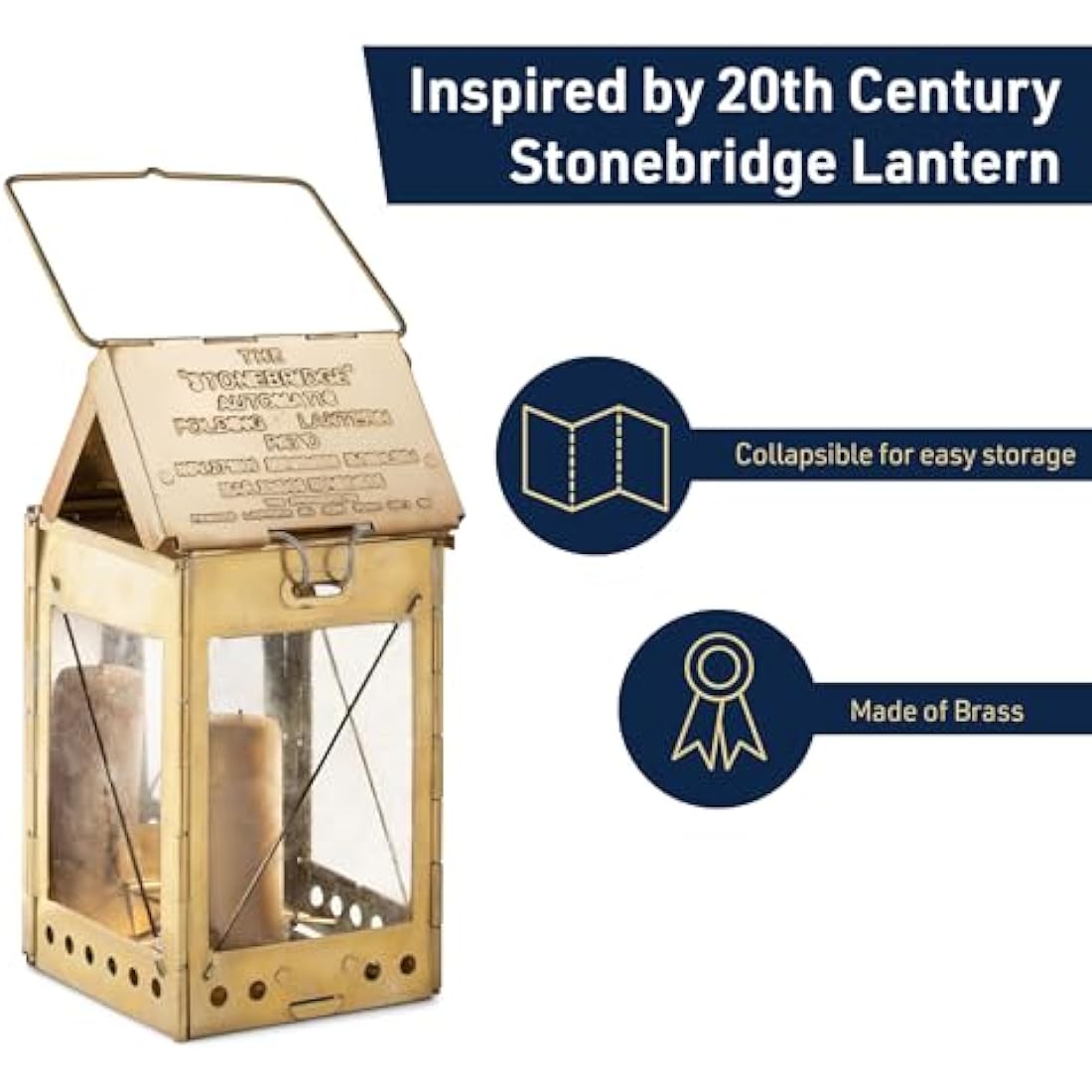 Kings County Tools Brass Candle Lantern – Collapsible Vintage Camping Gear