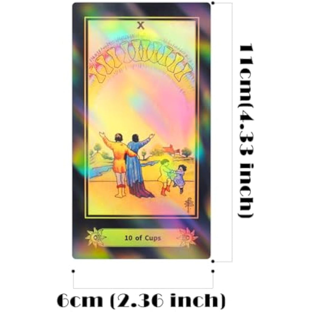 Holographic Tarot Cards Deck with Guidebook - 78 Card Set