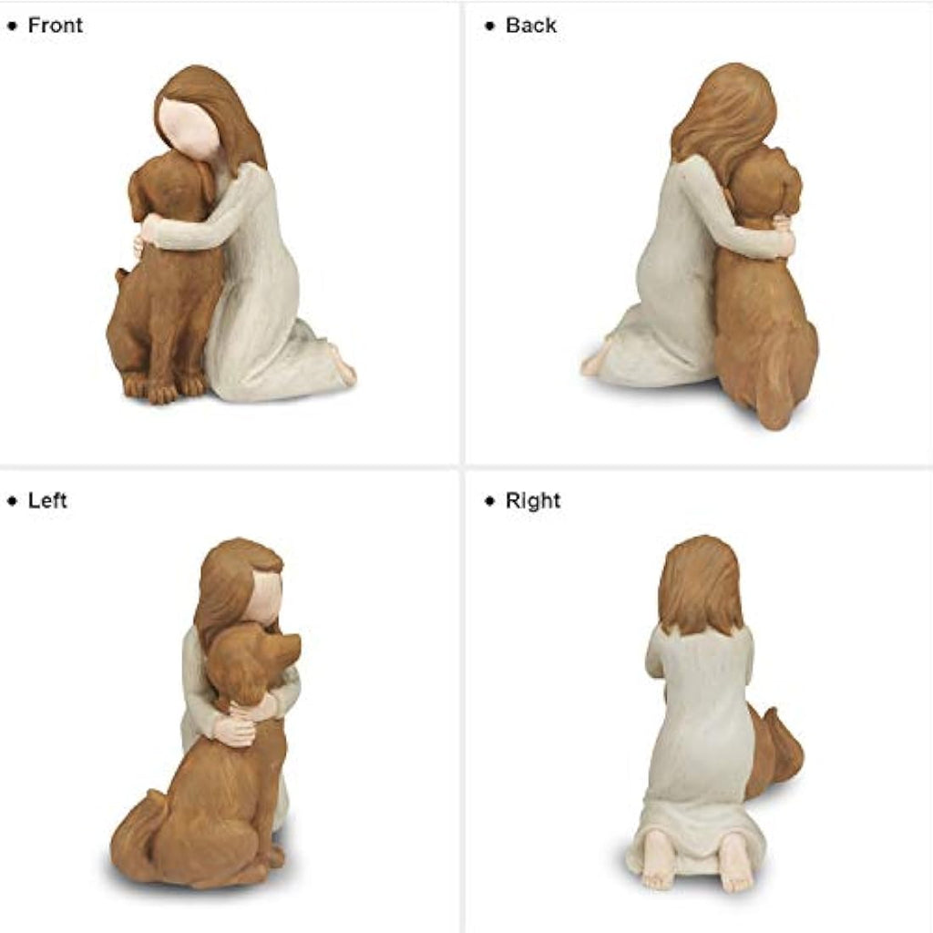Pet Memorial Angel Dog Figurine –  Hand-Painted Sculpture