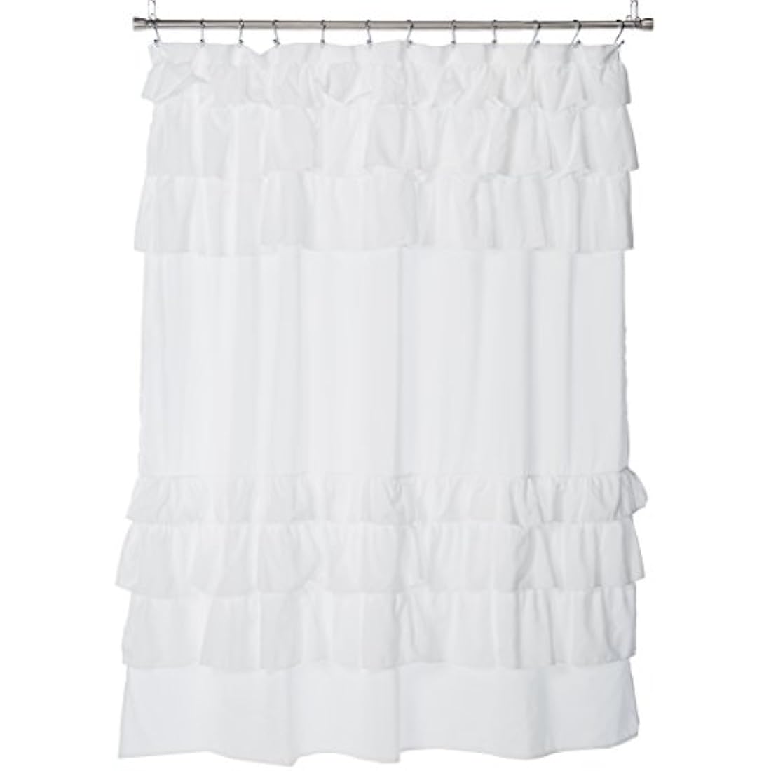 Madison Park Grace White Woven Polyester Shower Curtain – 72x72