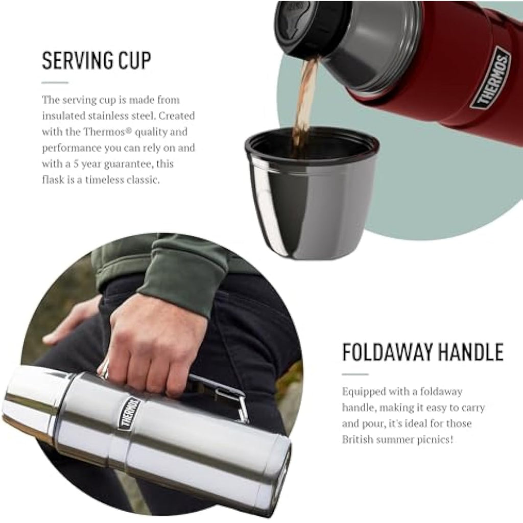 Thermos Stainless King Travel Flask – 1.2L Duck Egg Insulated Bottle