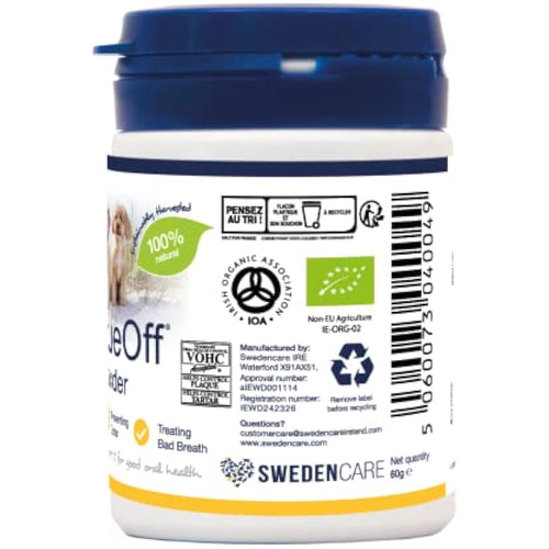 ProDen PlaqueOff Powder - Natural Dog & Cat Dental Care for Tartar, 60g