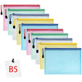 Vicloon 10Pcs B5 Mesh Document Wallets | Waterproof Zipper File Bags