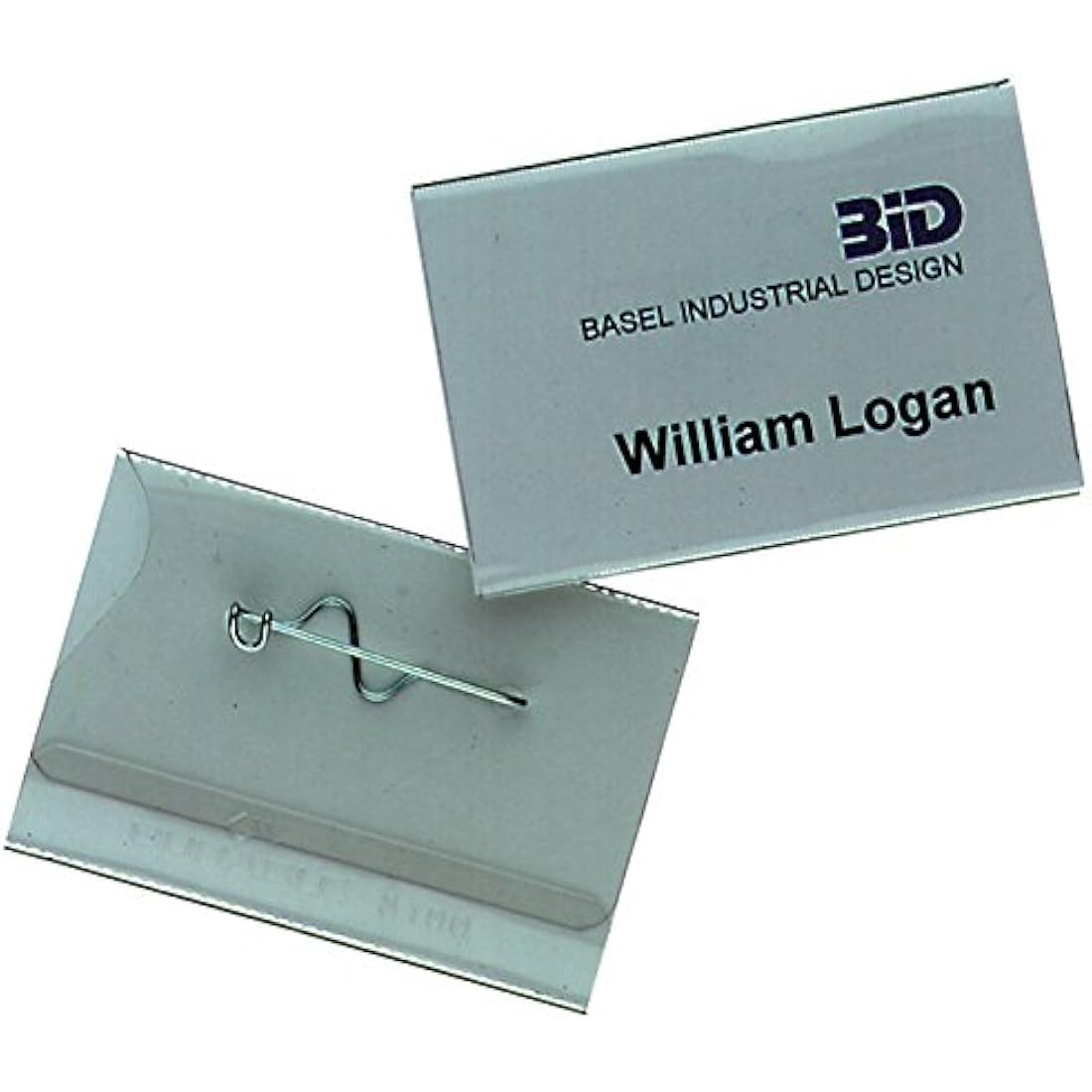 Jolof Store Name Badges with Pin - 40 x 75mm Clear ID Holders | 100 Pack