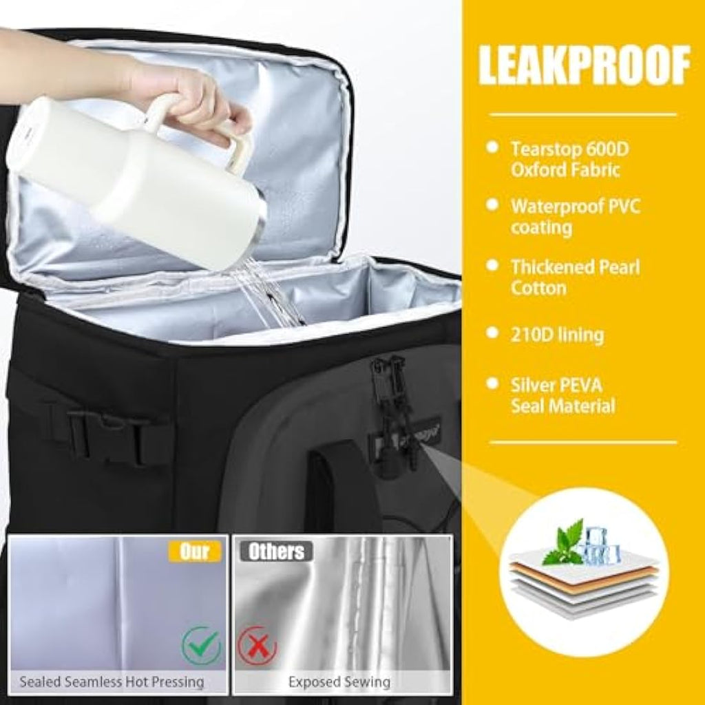 AYAMAYA Leakproof Cooler Backpack | 40-Can Insulated Waterproof Bag