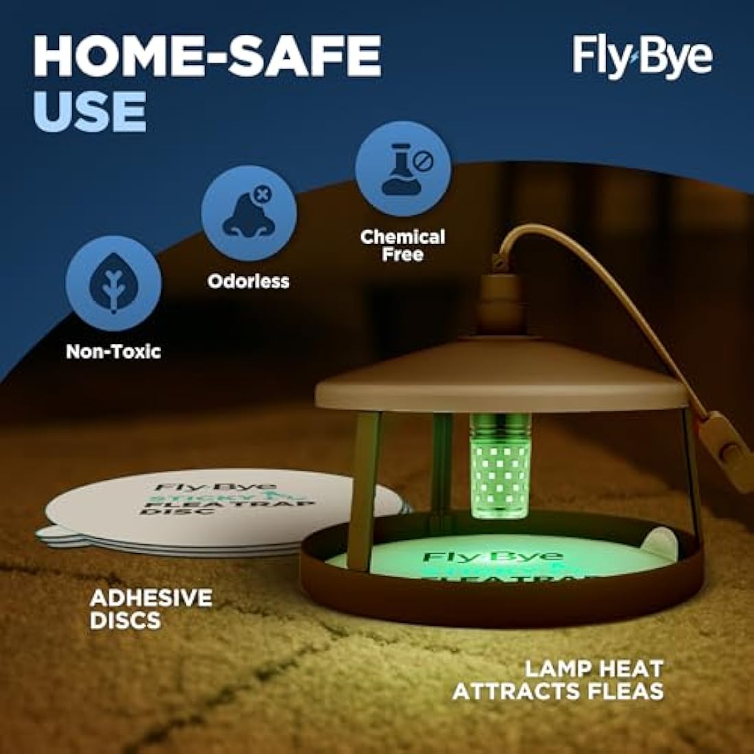 Fly-Bye Flea Trap Sticky Discs – 24 Pack Non-Toxic Refill Pads