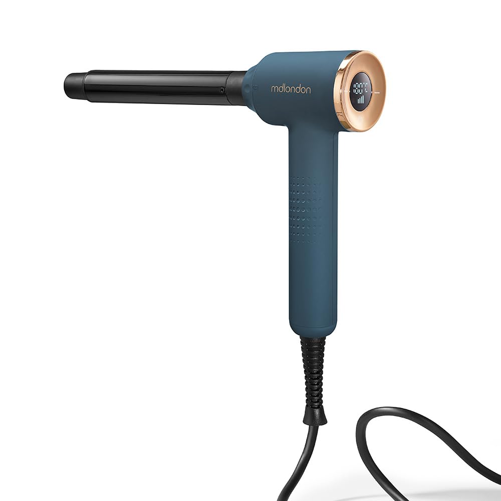 mdlondon CURL 4-in-1 Hair Curling Wand - Ceramic Barrels - Casal Blue