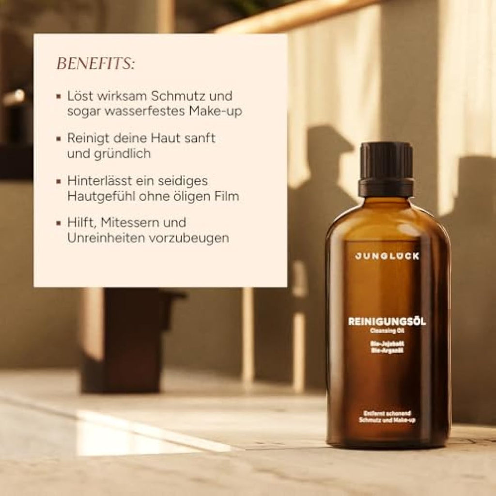 JUNGLÜCK Cleansing Oil – Vegan Natural Face Cleanser with Argan Oil | 100ml