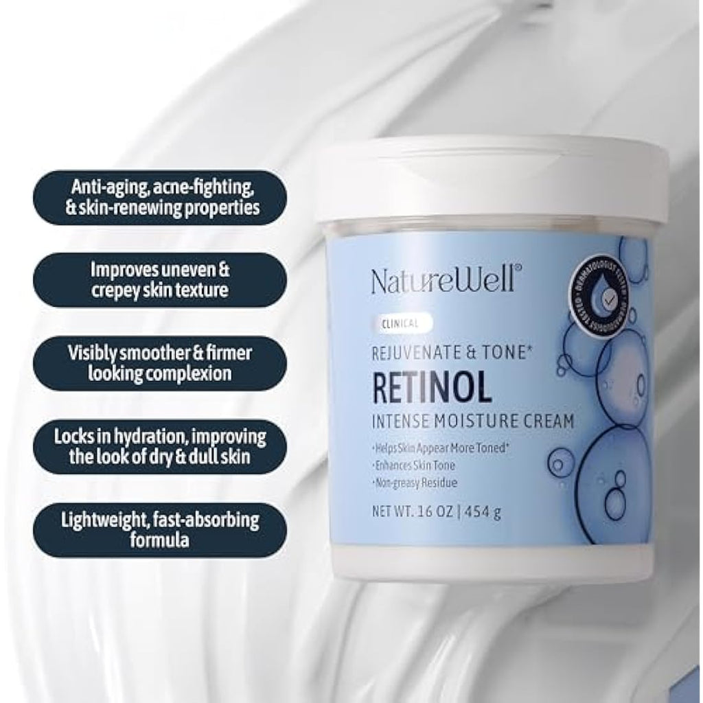Nature Well Retinol Advanced Moisture Cream – Clinical Anti-Aging (16 oz)
