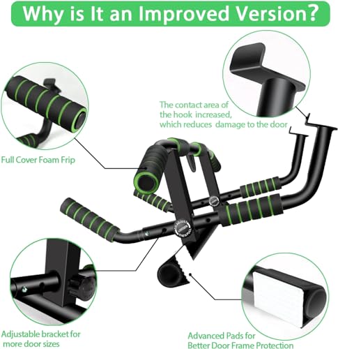 HAKENO Multi-Grip Pull Up Bar for Doorway with Suspension Straps