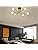Modern 6-Light Sputnik Chandelier – Black Semi Flush Mount