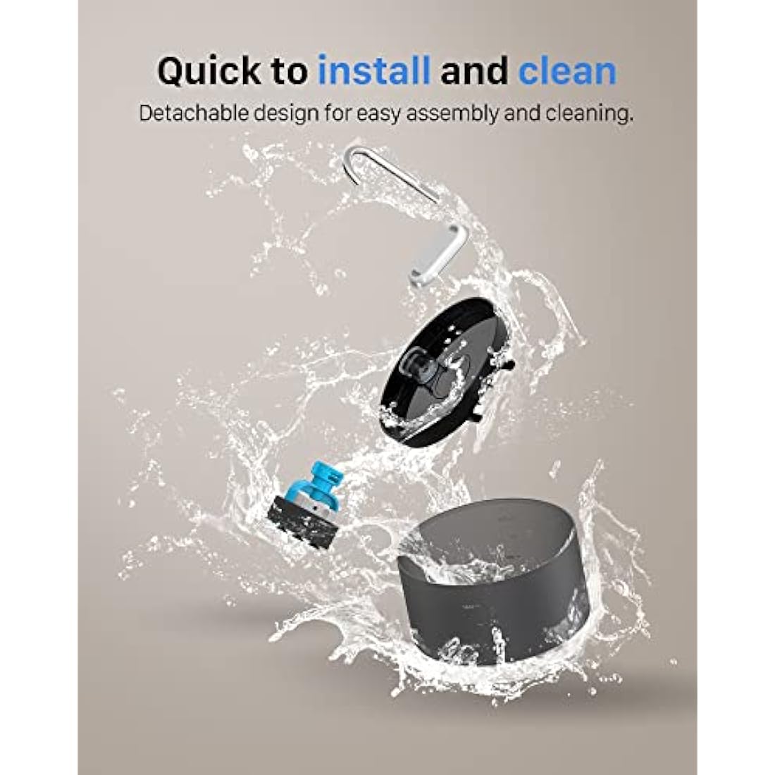 GIOTOHUN Cat Water Fountain - 2L Silent Pet Fountain with LED Light