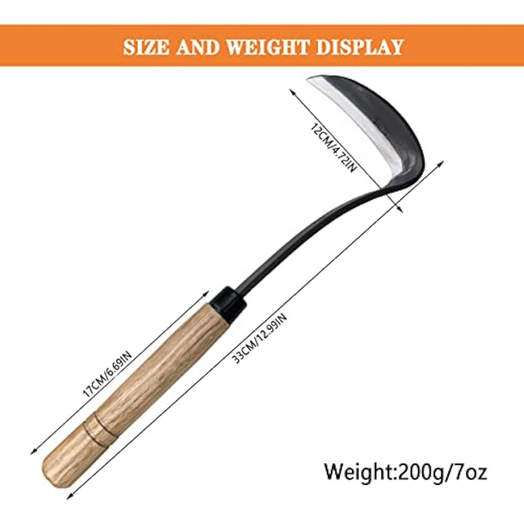 SHANFEEK Japanese Hand Weeding Hoe – Carbon Steel Garden Tool with Wood Handle