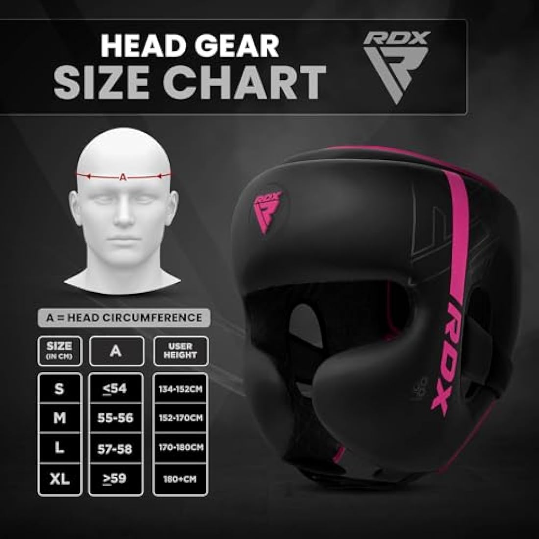 RDX KARA Boxing Headgear – ConvEX Leather Padded MMA Sparring Head Guard