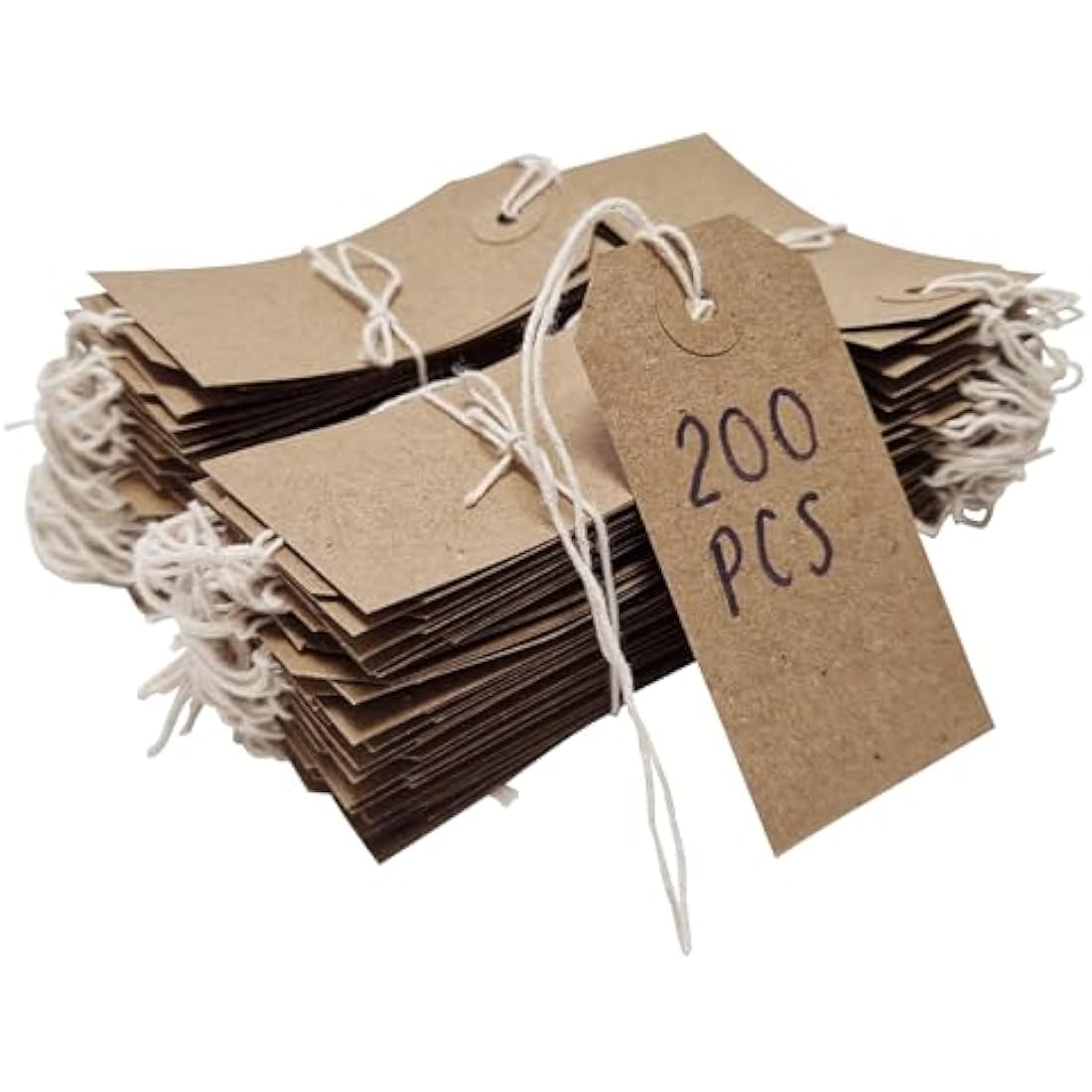Brown Kraft Swing Tags - 108x54mm Reinforced Labels (Pack of 200)