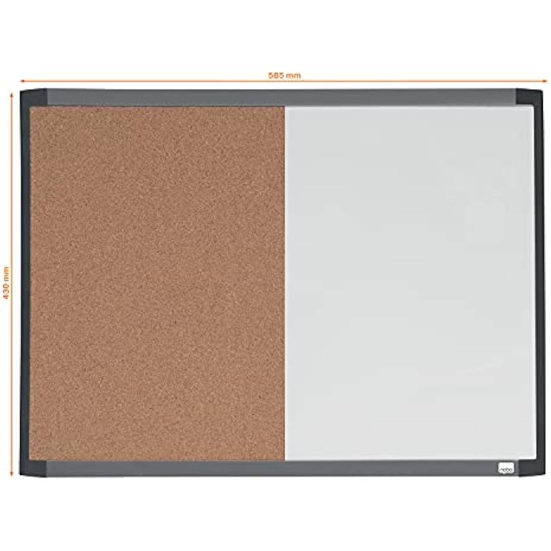 Rexel Magnetic Whiteboard & Cork Notice Board | Wall Mountable | 585x430mm