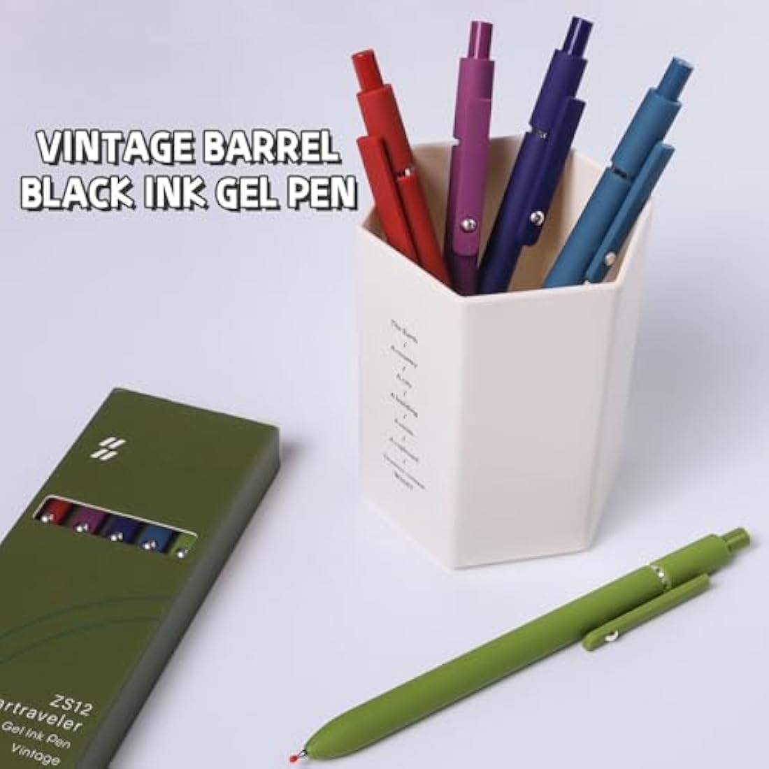 UIXJODO Gel Pens | 5 Pcs 0.5mm Fine Point Retractable Black Ink Pens