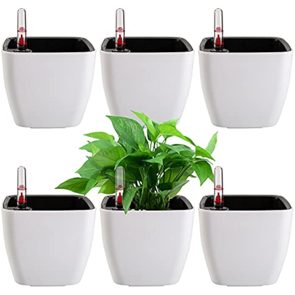 Yarlung 6-Pack Self Watering Planters with Water Level Indicator, 5 Inch