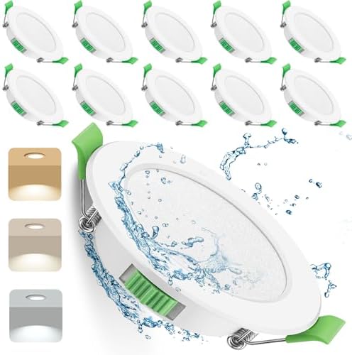 LED Downlights – 7W Dimmable IP44 Recessed Ceiling Lights 10 Pack