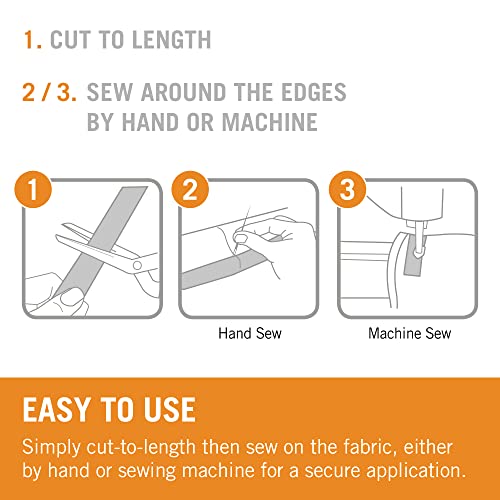 VELCRO Brand Sew On Fabric Tape | White Hook & Loop Fastener for Sewing