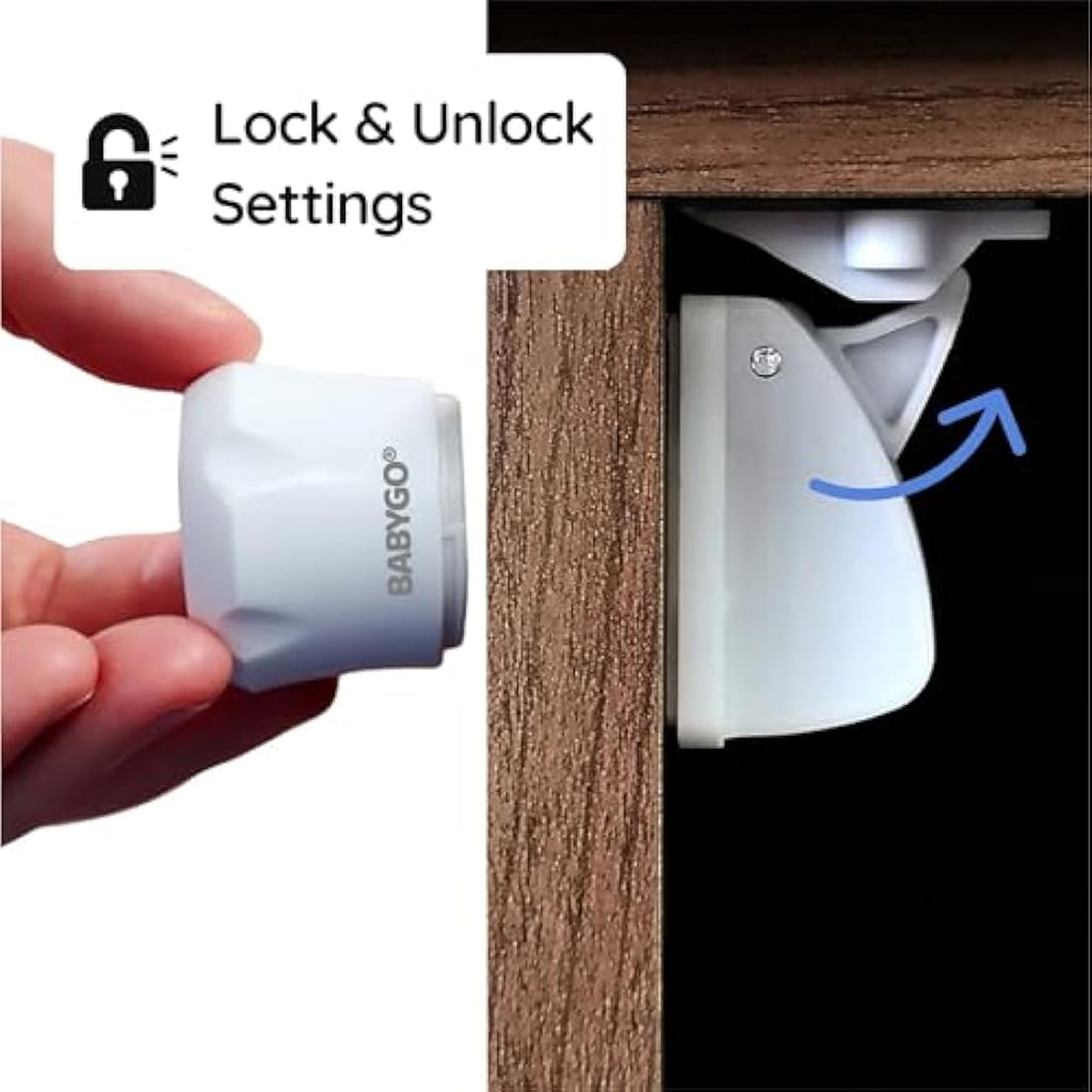 BABYGO Magnetic Child Safety Cupboard Locks - 10 Locks & 8 Corner Protectors