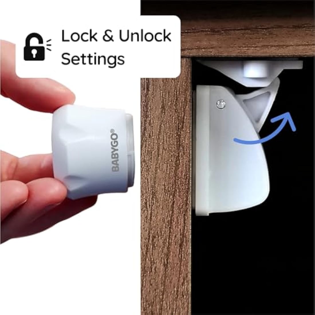 BABYGO Magnetic Child Safety Cupboard Locks - 10 Locks & 8 Corner Protectors
