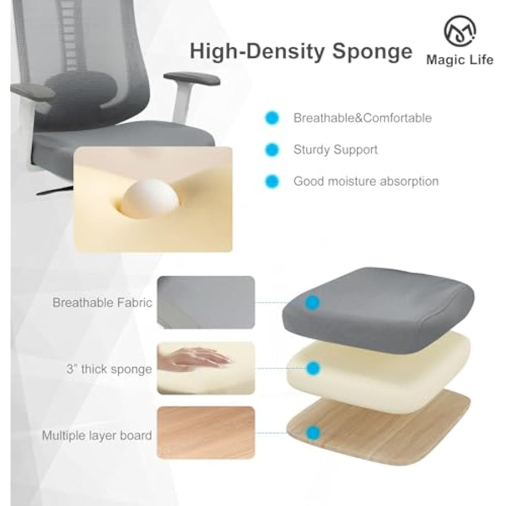 Magic Life Ergonomic Office Chair - Mesh Desk Chair with Lumbar Support