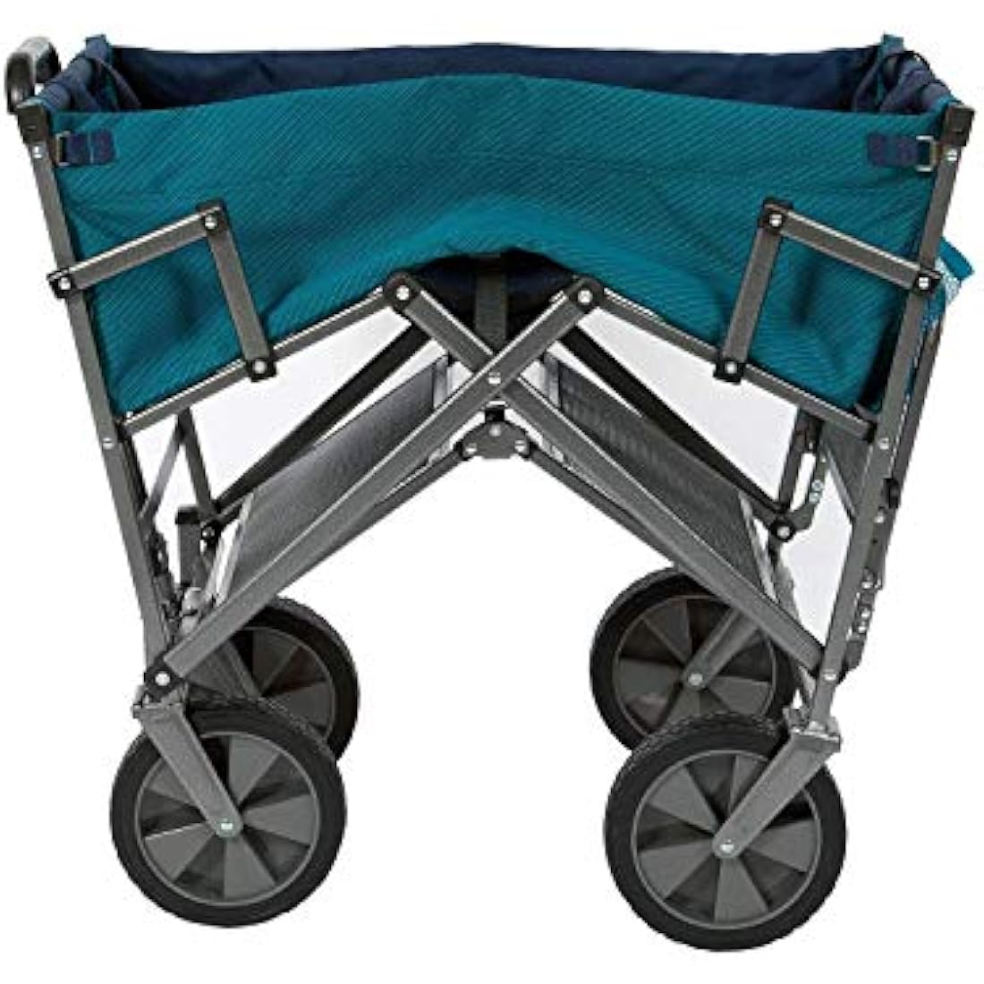 MacSports Double Decker Folding Wagon – Heavy Duty Utility Cart, Teal