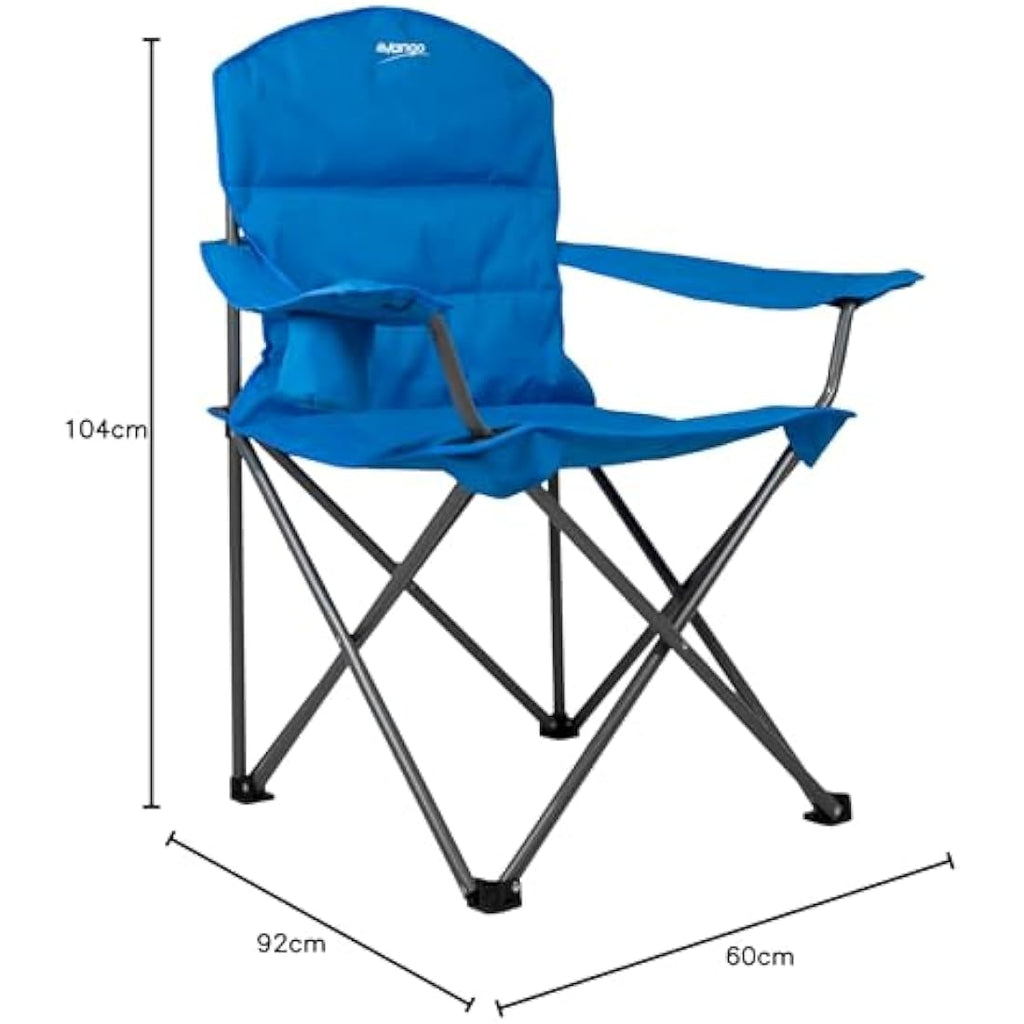 Vango Goliath X-Large Padded Camping Chair | Heavy Duty 180kg - Blue