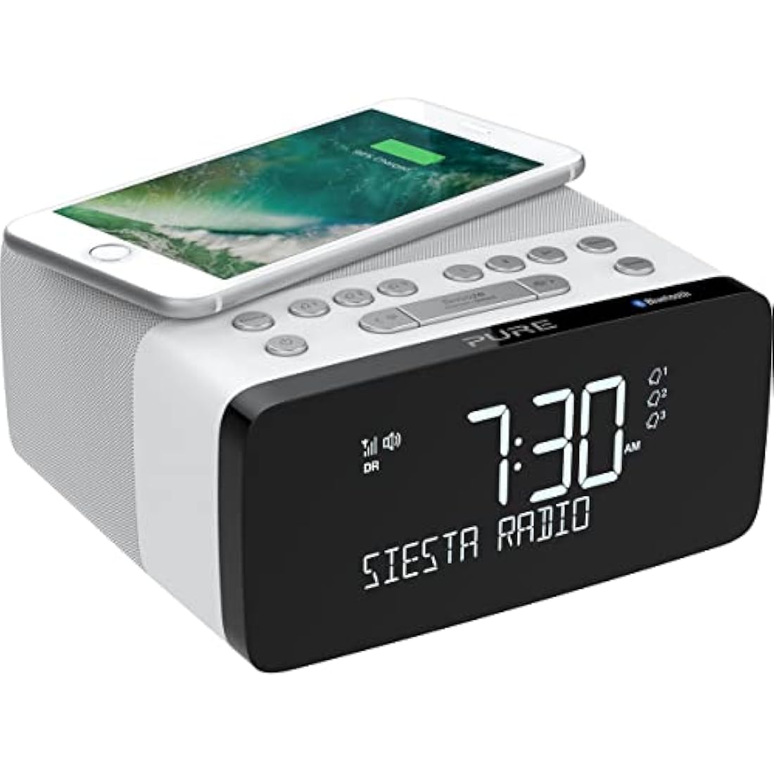 Pure Siesta Charge Digital DAB+ Radio Alarm Clock with Wireless Charging