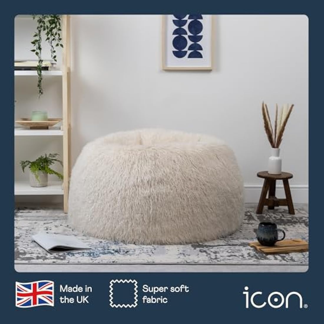 icon Kingston Mongolian Faux Fur Bean Bag Chair – Large Adult Size