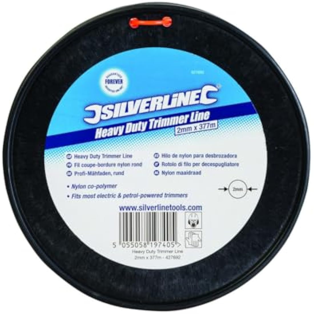 Silverline Heavy Duty Trimmer Line – 2mm x 377m Nylon Cutting Cord