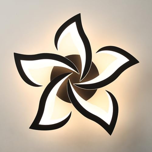 Comely Modern LED Ceiling Light – Dimmable Black Acrylic Lamp with Remote