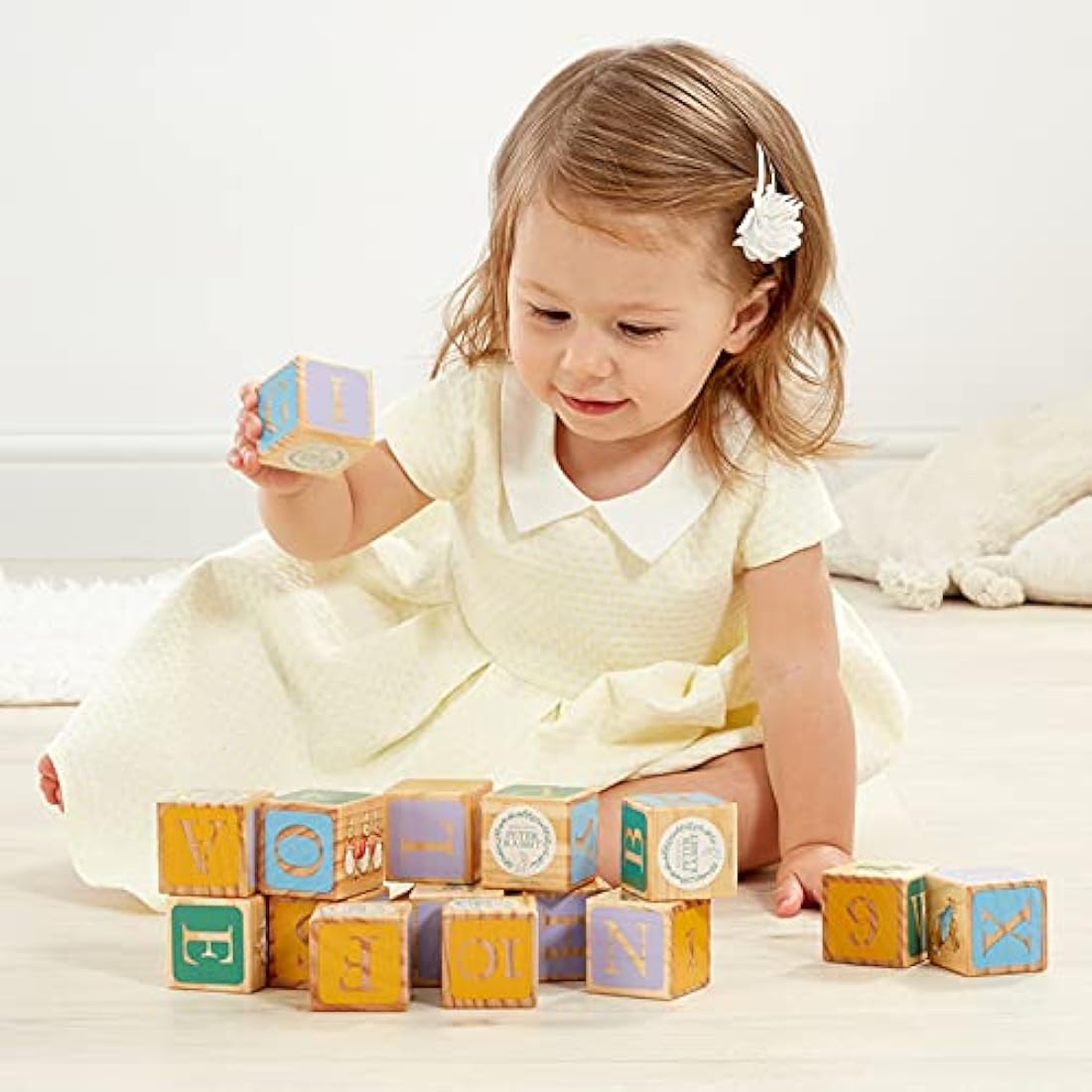 Peter Rabbit Wooden Building Blocks | Toddler Alphabet Stacking Bricks