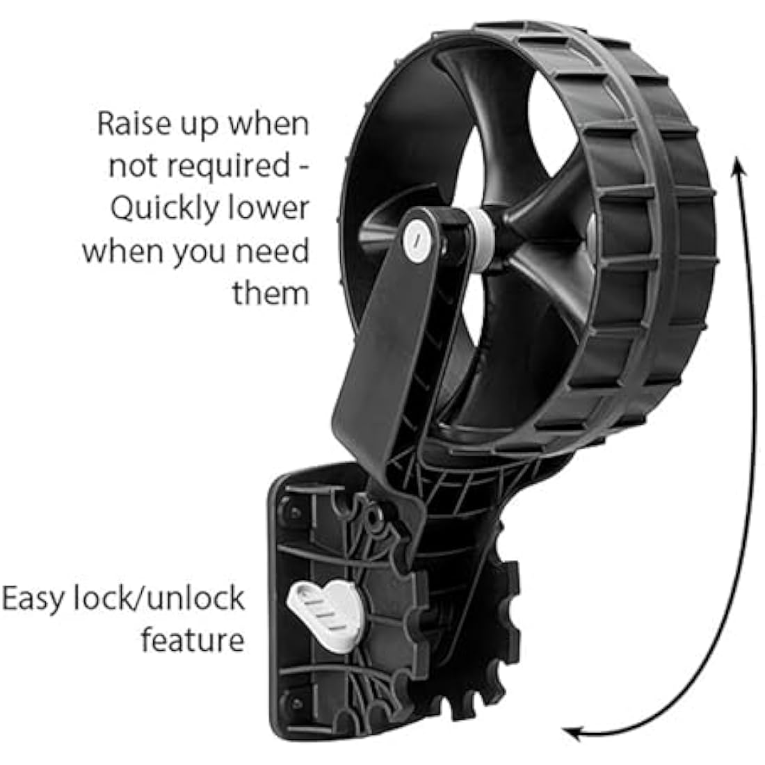 Railblaza Dinghy Wheels – Lightweight Transom Launch Wheels, Black