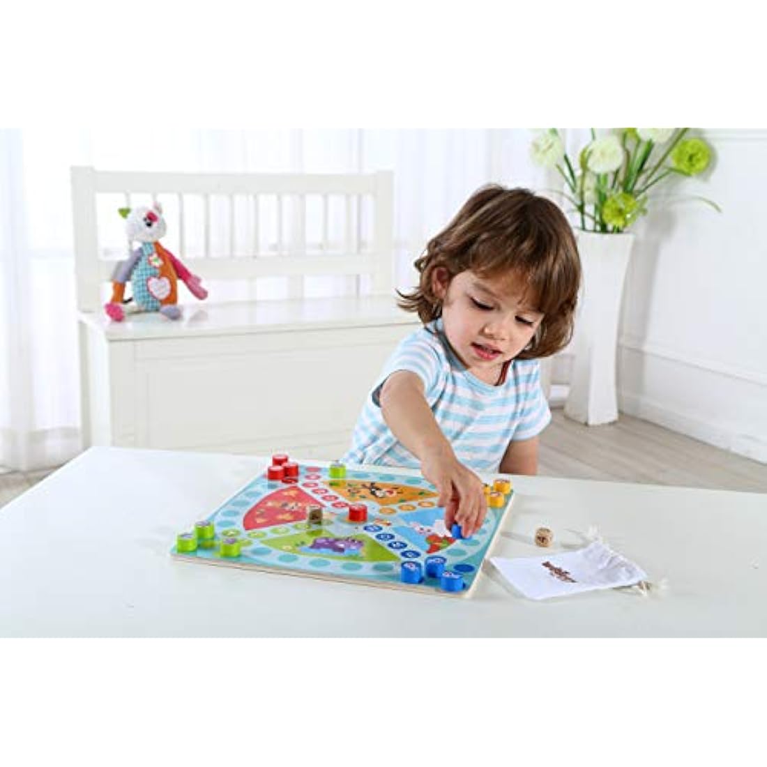 The Wooden Toy Factory 2-in-1 Snakes & Ladders Wooden Board Game