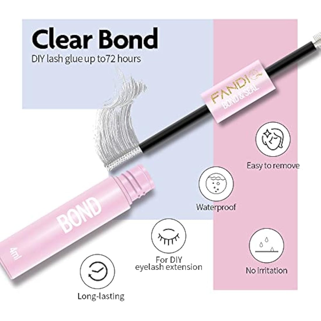 FANDIQ Lash Bond and Seal | Waterproof Cluster Eyelash Glue for DIY Extensions