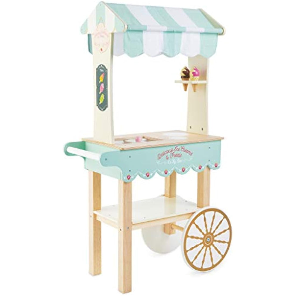Le Toy Van Wooden Ice Cream Trolley – Kids Pretend Play Food Set
