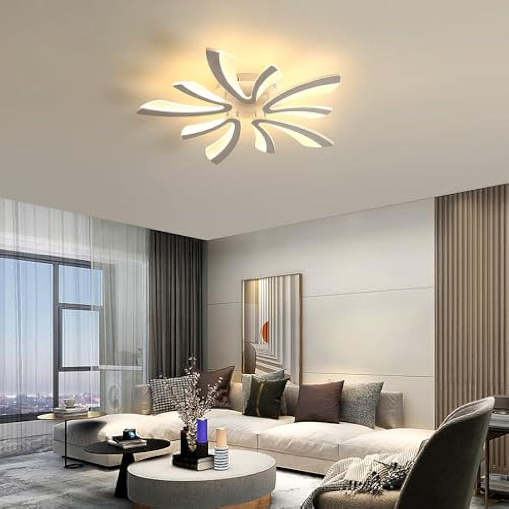Comely Modern LED Ceiling Light – 50W V-Shaped Acrylic Fixture, 3000K