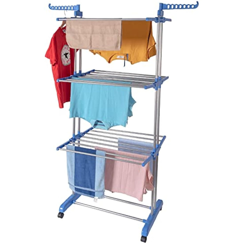 Jolof Store 4-Tier Clothes Drying Rack – Foldable Stainless Steel Airer