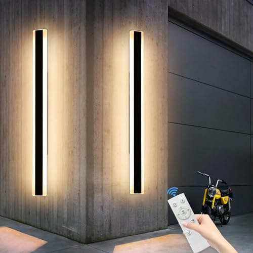 Mikeru 150cm LED Outdoor Wall Lights | Dimmable IP65 Modern Long Sconce 2-Pack