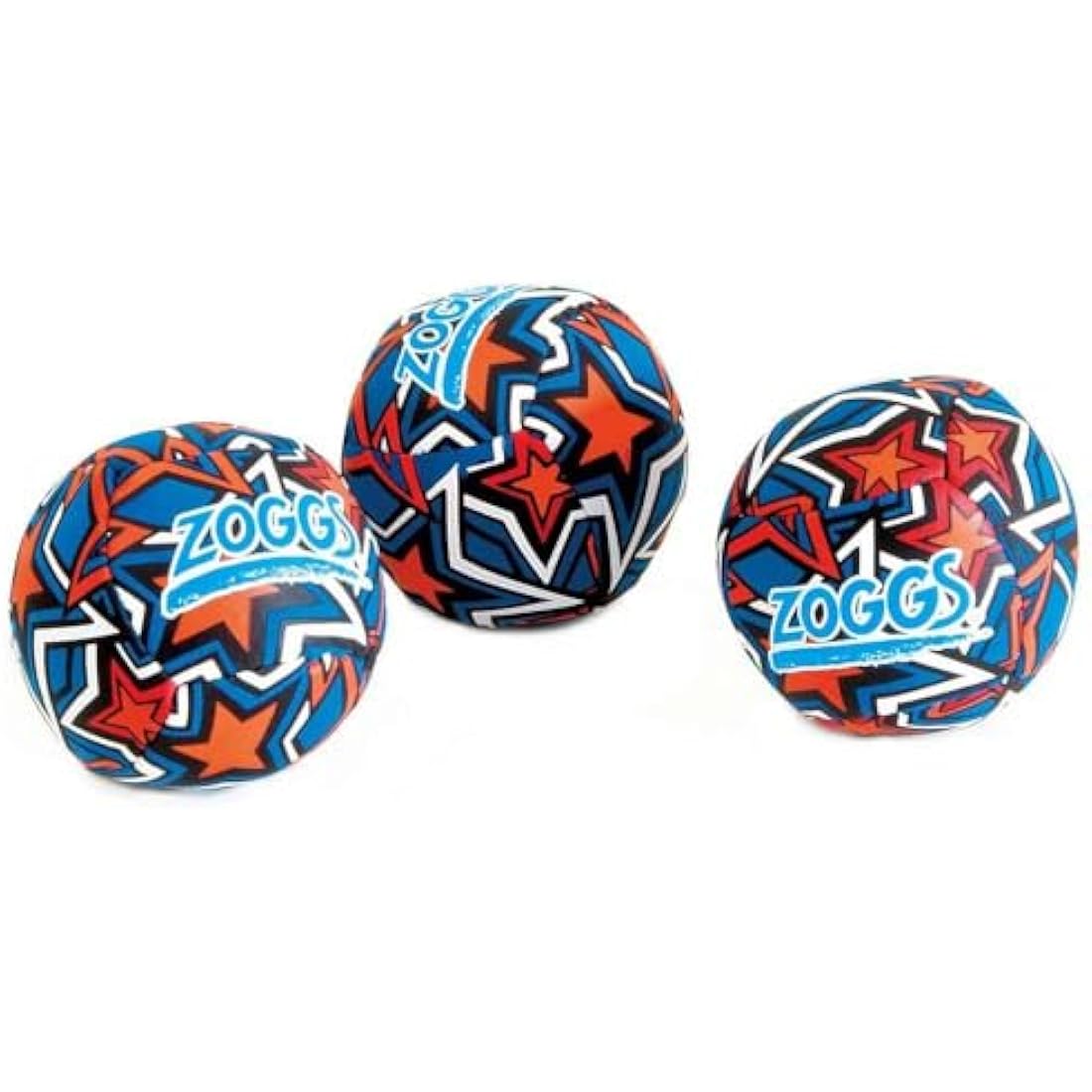 Zoggs Kids Neoprene Water Balls – 3-Pack Orange & Blue Star Print