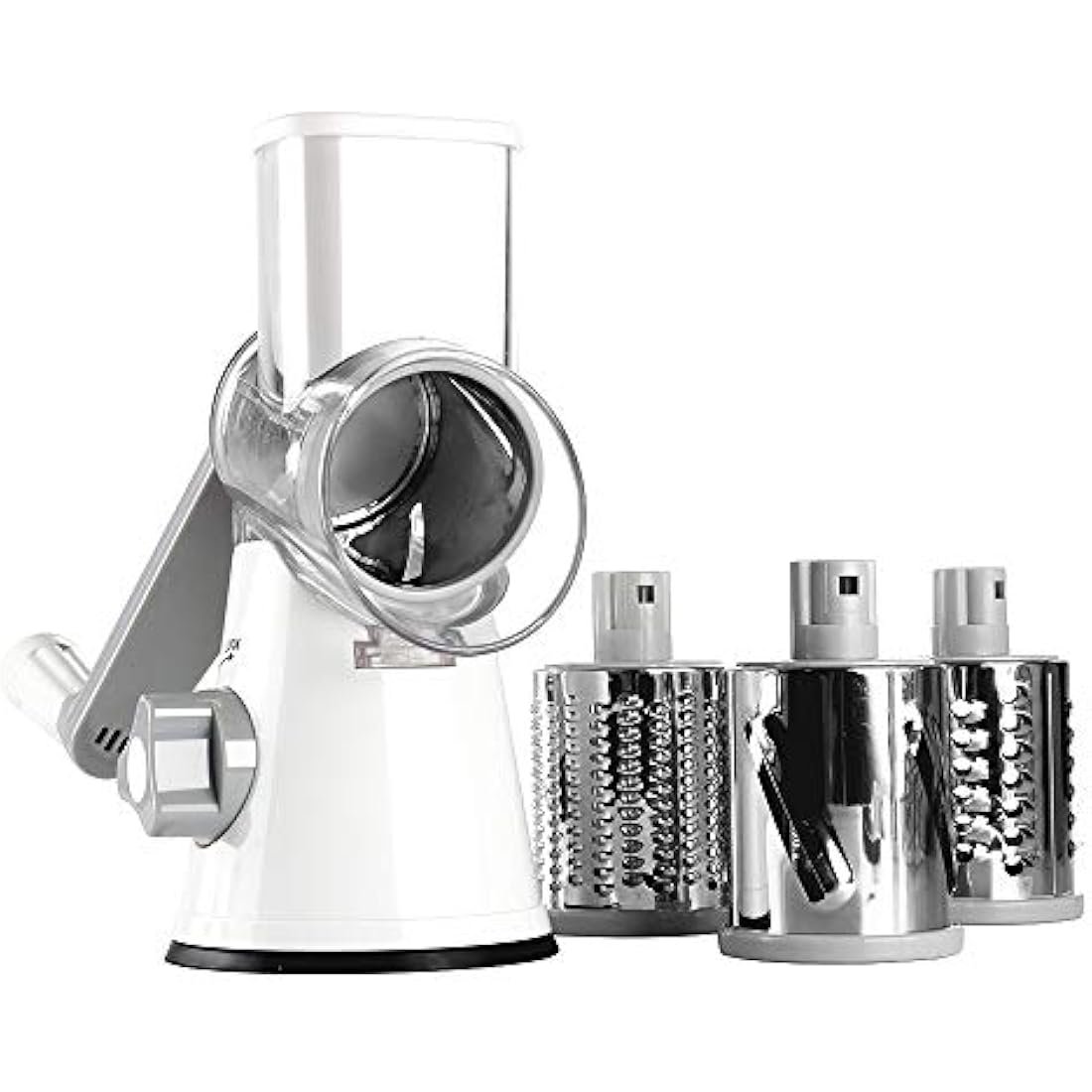 Ourokhome Rotary Cheese Grater | 3-in-1 Mandoline Slicer & Shredder, White
