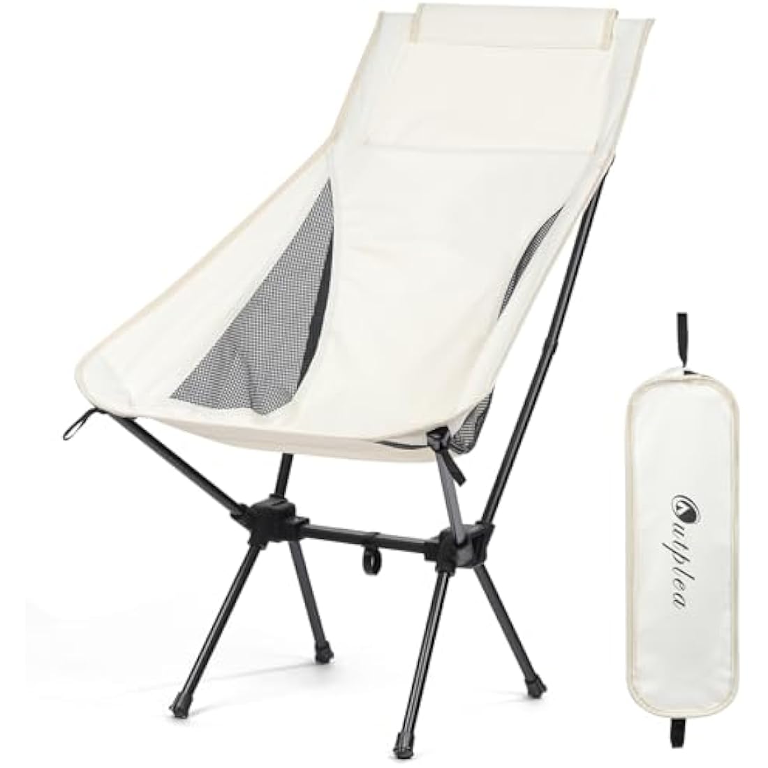 High Back Folding Camping Chair – Lightweight Aluminum, White