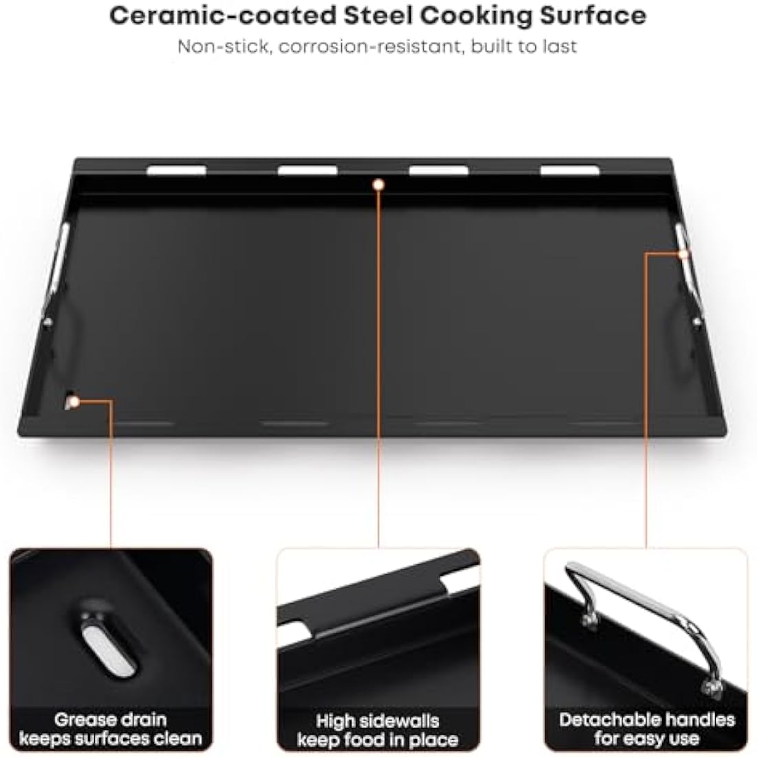 Onlyfire Nonstick Ceramic Griddle for Weber Genesis II 400 Series Grills