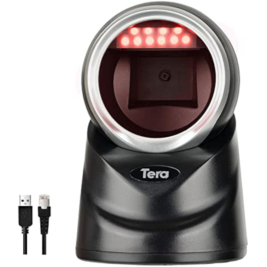 Tera 9100 2D QR Desktop Barcode Scanner – Handsfree Omnidirectional USB