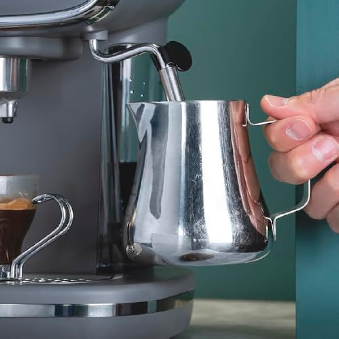Cooks Professional 15 Bar Retro Espresso Machine with Steam Wand - Grey