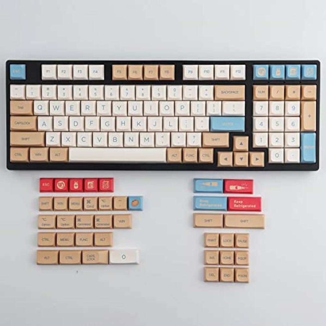 Tsungup Soy Milk PBT Keycaps – 138 Keys XDA Profile Dye-Sub for MX Switches