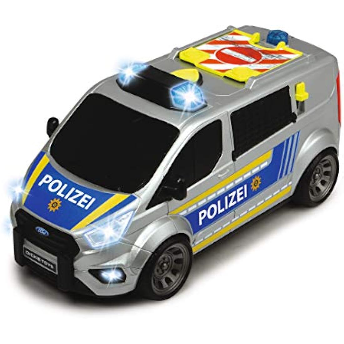 Dickie Toys Ford Transit Police Car – 28cm Toy Van with Siren and Lights