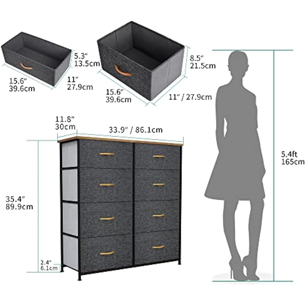 YITAHOME 8-Drawer Fabric Dresser – Storage Organizer with Steel Frame
